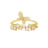 Light Luxury Butterfly Ring Women'S Cold Wind Niche Design Opening Adjustable Non-Fading Double-Layer Ring