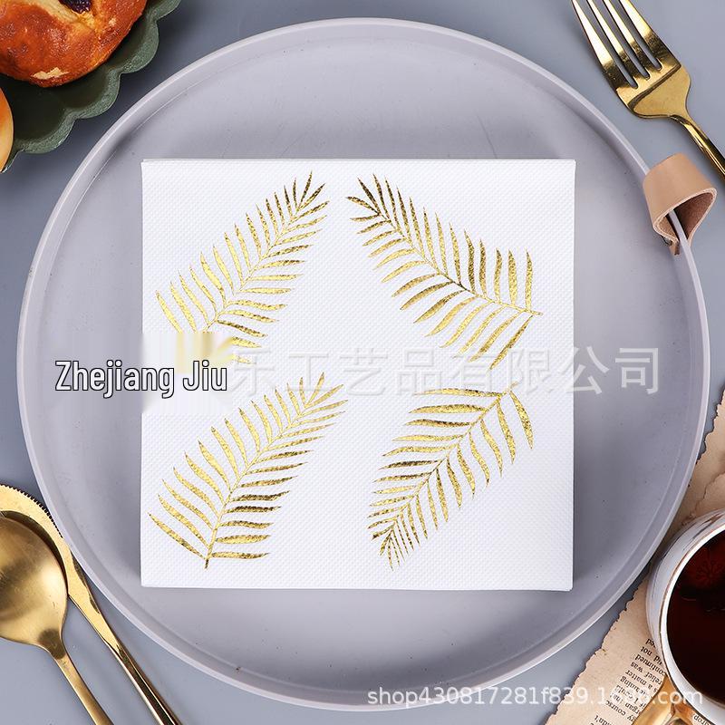 Gold & Silver Hot Stamped Happy Birthday Napkins for Party Decorations