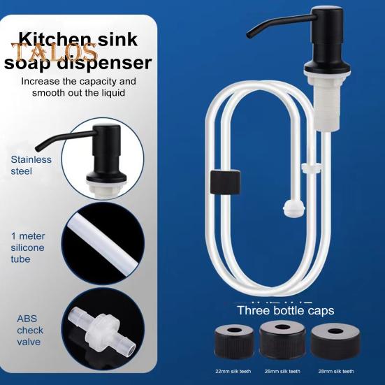 Soap Dispenser for Kitchen Sink Stainless Steel Countertop Pump with 1m Extension Tube Kit 360-degree Rotation Anti-Corrosion Hand Wash Pump for Home