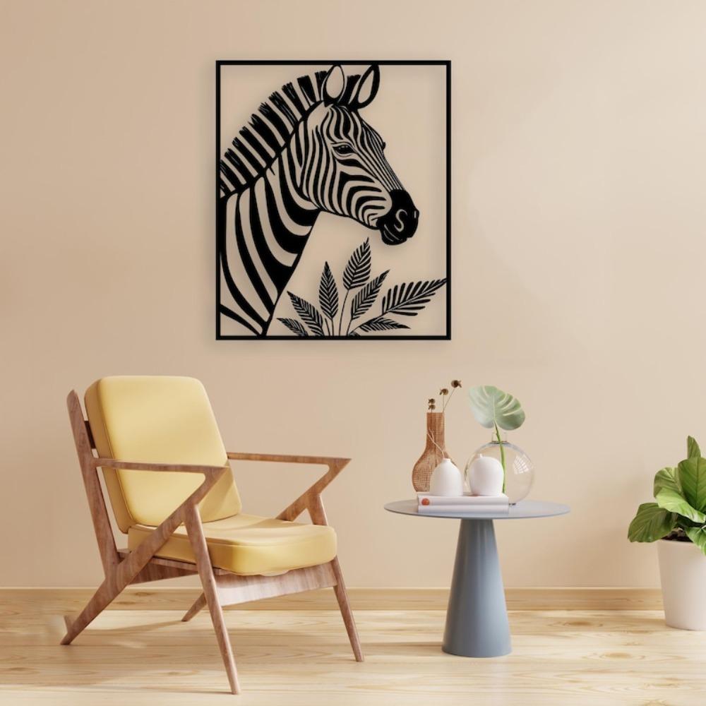 Handmade Black Metal Zebra Wall Art Safari Home Decor Animal Gift
