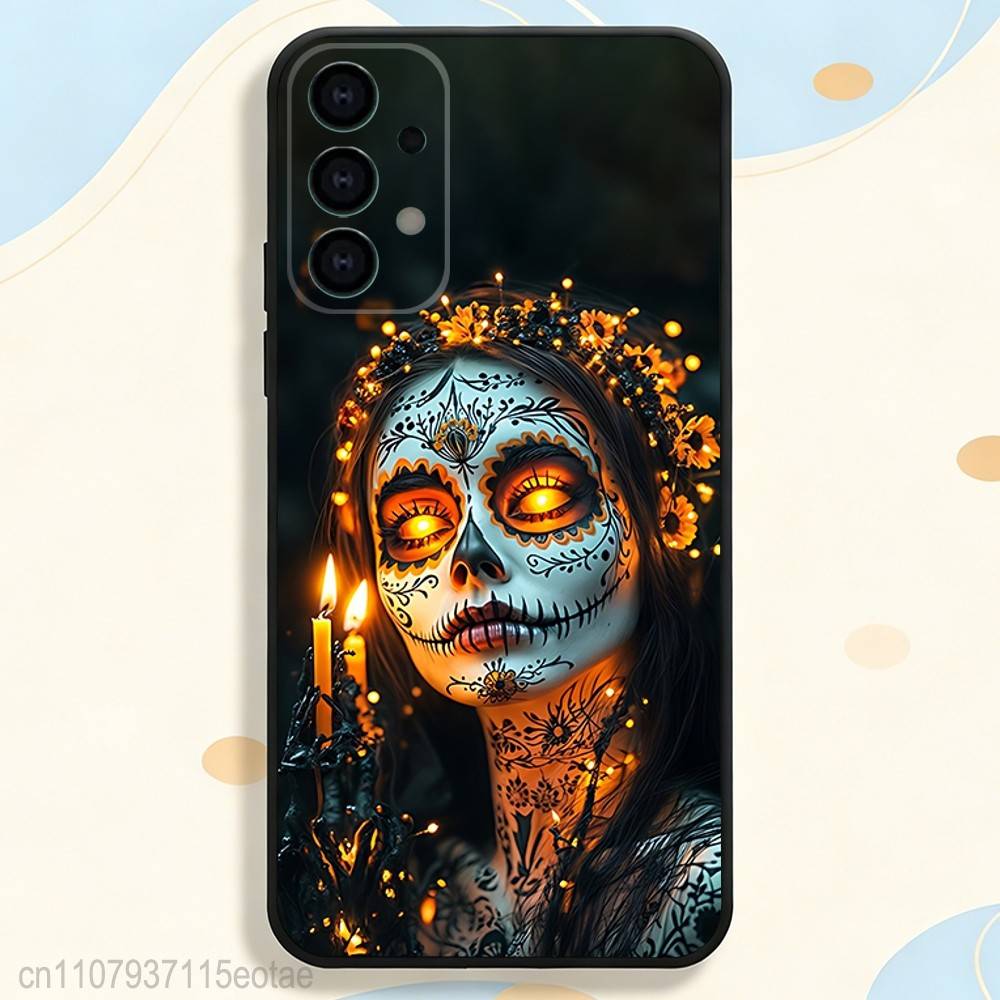 Day of the Dead Mexican Skull GIRL Case for Samsung Galaxy S21 S25 FE S24 S23 Ultra S20 S9 S22 Plus S10 TPU Cover