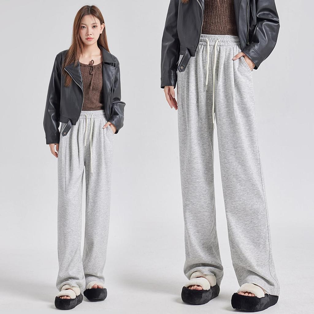 Maytopia Thick Elastic Comfortable Jersey Relaxed Loose Plus Stylish for Fall and CK1380R Women's Sweatpants, Fleece-Lined, Waist, Pants, Loungewear,