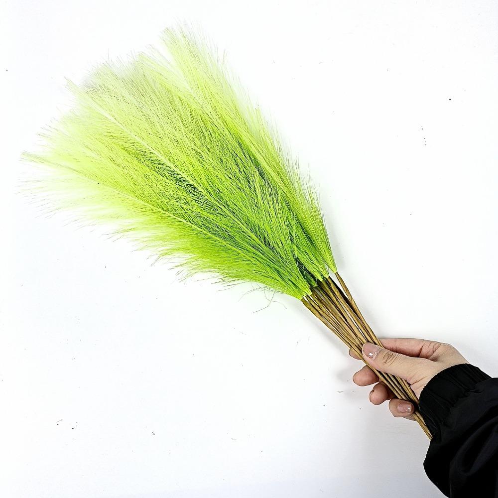 10PCS/55cm Fluffy Pampas Grass Gradient Color Fake Plant Reed  Christmas Festival Decor