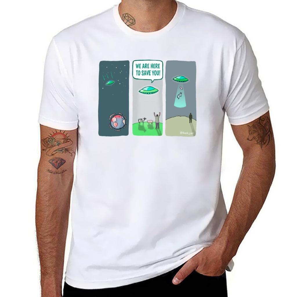 Aliens To the Rescue TShirt Casual Minimalist Short Sleeve Top