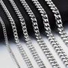 Stainless Steel Six Sided Necklace Both Men Women Popular In Europe America Trendy Domineering Cuban Chain Hip-hop Personalized Thick