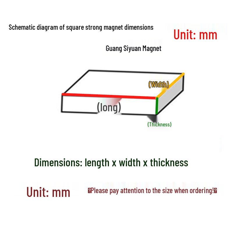 N52 Super Strong Neodymium Iron Boron Magnet, Rectangular 25x30x100mm, Permanent Magnetic Steel Sheet.