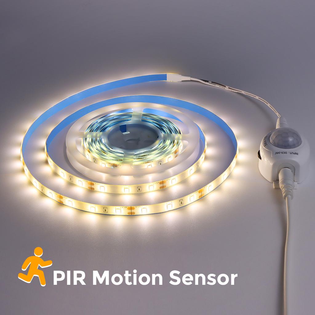 Kabelloser PIR-Bewegungssensor, LED-Nachtlicht unter dem Bett, 12-V-LED-Lichtleiste, Küchenschrank, Schlafzimmer, Treppen, Flur, Notlampen