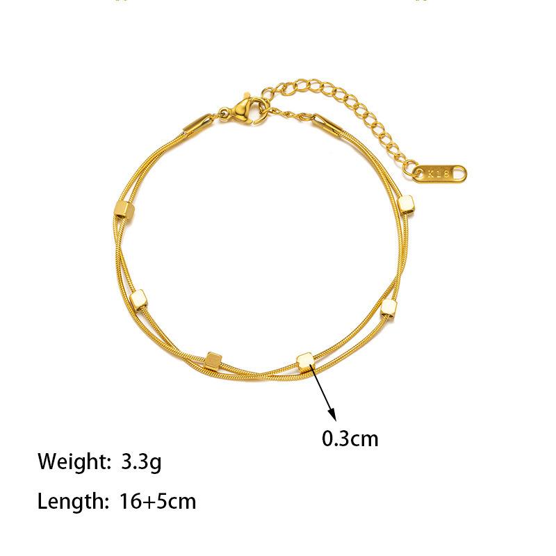 

Маленькое квадратное двухслойное ожерелье, легкая роскошь, нишевый дизайн, ключичная цепочка, 2025, простой темперамент, универсальная бижутерия, тренд