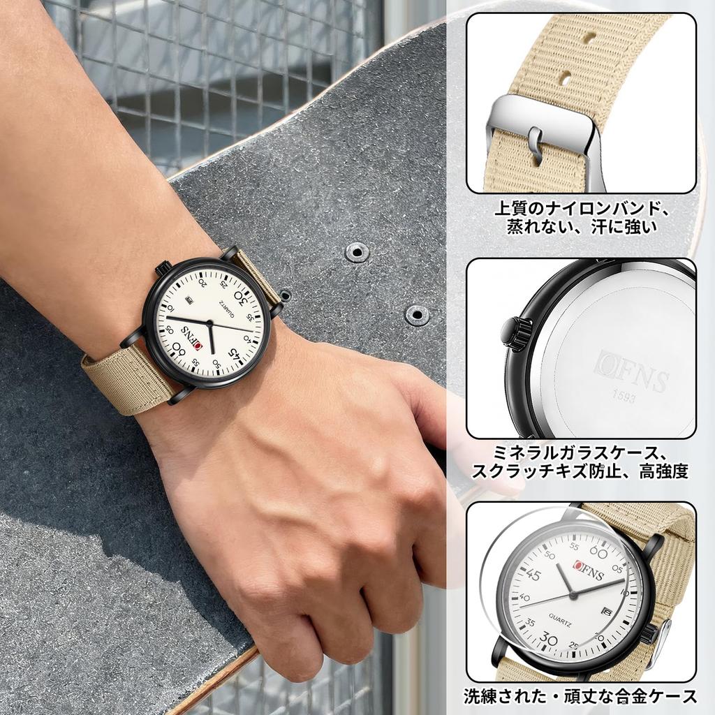 Anacend Watch, Simple, Date, Quartz, Analog, 3ATM Water Resistant, Cute, Stylish, Easy-to-Read, Popular, Unisex, For Students, High School Students,