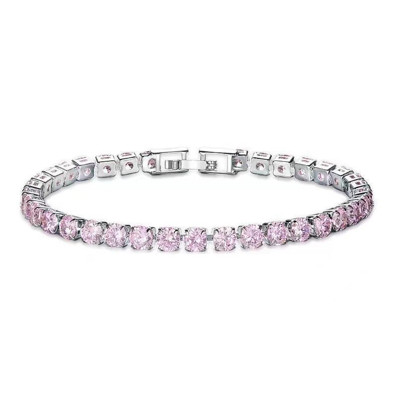 4.0 Zircon Full Diamond Tennis Bracelet - High-End Luxury Jewelry, Colorful & Elegant Design