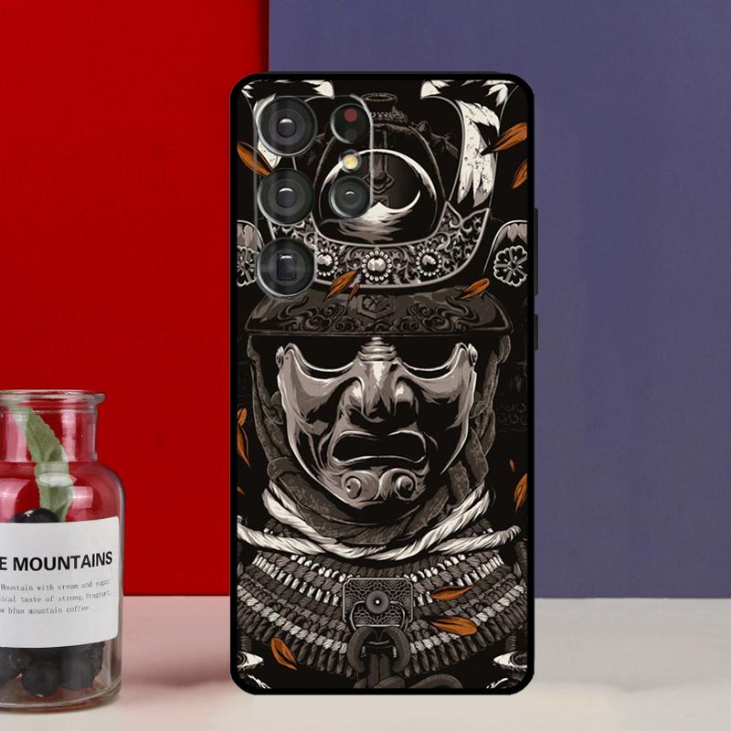 Samurai Mask Warrior Helmet Funda Case For Samsung Galaxy S25 Ultra S9 S10 S20 S21 S22 Plus S23 Ultra S24 FE Phone Cover