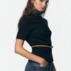 Zbzr Autumn New Women clothes Western Style Fashion Temperament Short sleeve Belt Knitted Outerwear 2756112 401