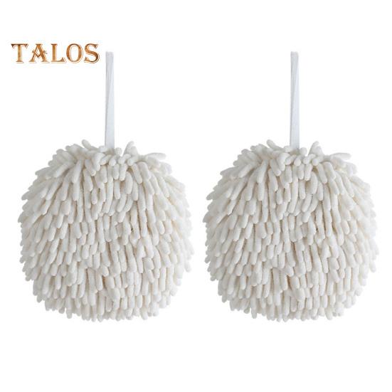 2 Pcs Hand Towel with Hanging Lanyard Highly Water Absorbent Quick-drying Superfine Fiber Thickened Reusable Kitchen Bathroom Cleaning Wipe Towel
