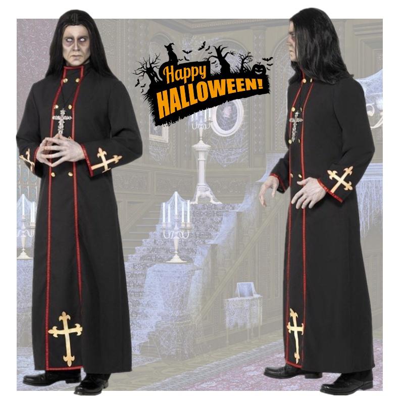 Robe Medieval Priest Cosplay Costume Party Halloween Roleplay Outfit Events