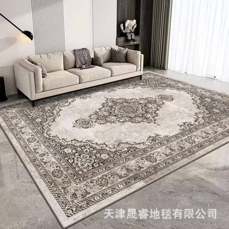 Modern Geometric Area Rug Living Room Bedroom Non-Slip Washable Soft Faux Wool Carpet Square