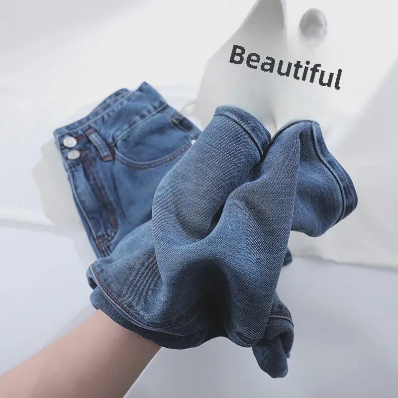 Women's Wide-Leg Tencel Denim Pants with YKK Zipper - Summer 2025 Draping Ice Silk Loose Fit