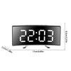 Intelligent Mirror Alarm Clock Quiet Operate Curved LED Screen Temperature Monitor Night lighting USB Battery Power