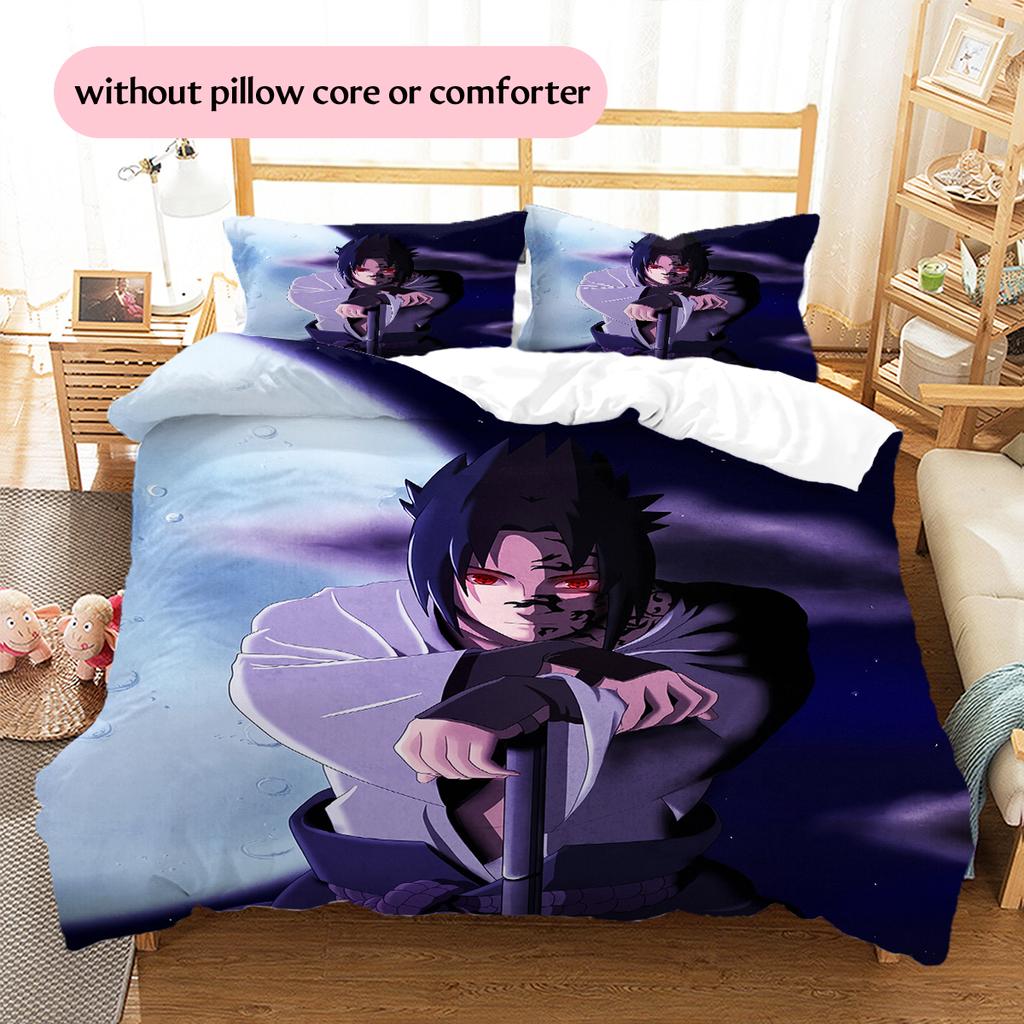 Uchiha Sasuke Anime Bedding Set, Classic Ninja Theme Bedroom Decoration, Collector Home Gift.chl