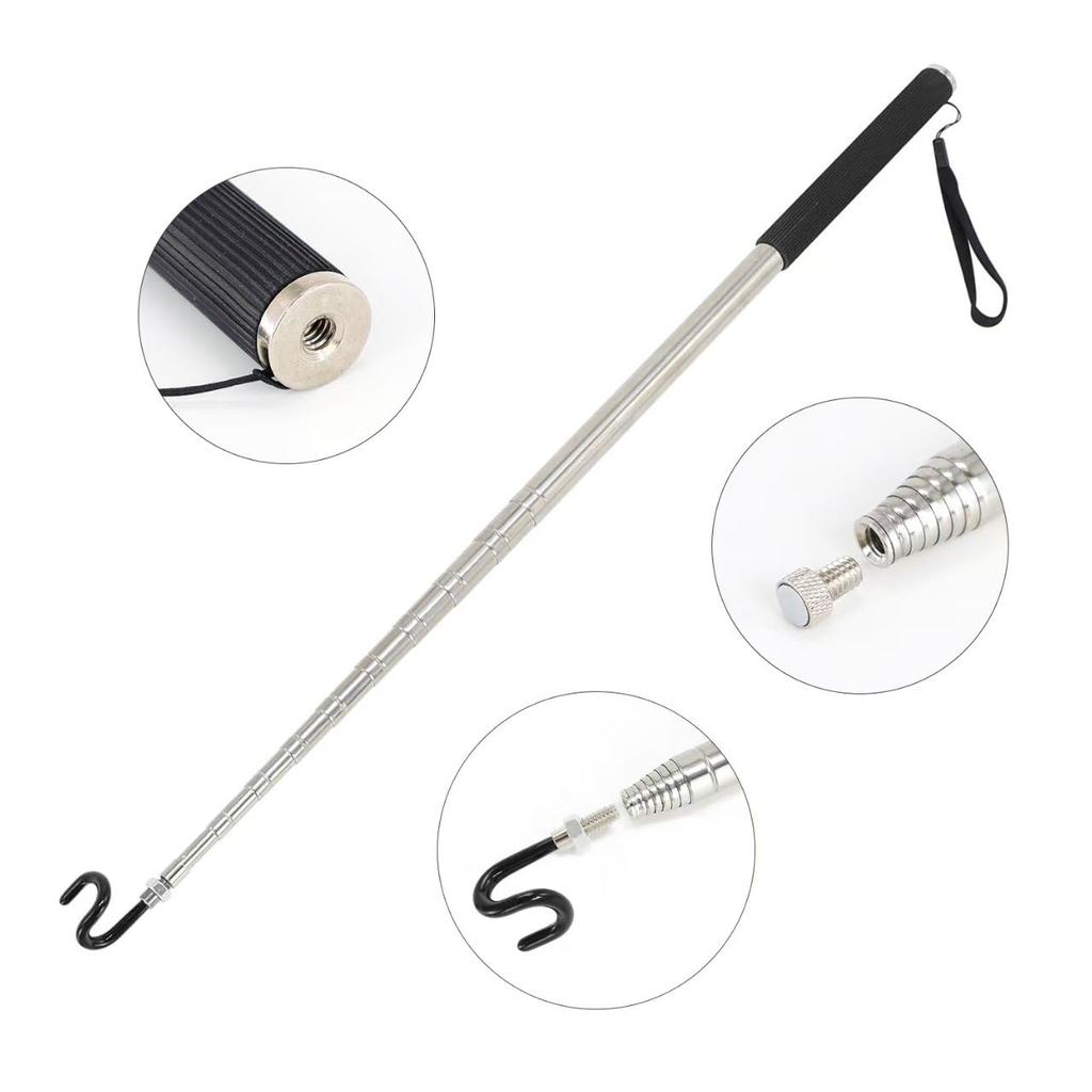 FANAHOKO Cable Cable Routing Tool with Extendable Magnetic Pickup Tool with Replaceable Maximum Minimum 36cm Hook, S-Hook, Tips, Length 2.7m, Length