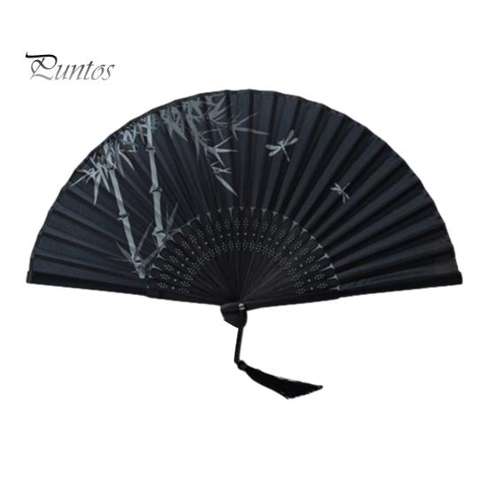 

Цветочный веер в китайском стиле, винтажный складной веер из искусственного шелка, ручной складной веер в бамбуковой рамке для свадьбы, косплея, вечеринки, танцев, реквизит C