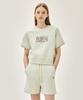 Malittepeulangsowajeobeo W Vintage Classic Logo Half Sweatshirt Oatmeal
