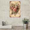 Metal Wall Art 8x12 Inch Vintage Flower Print Home Decor