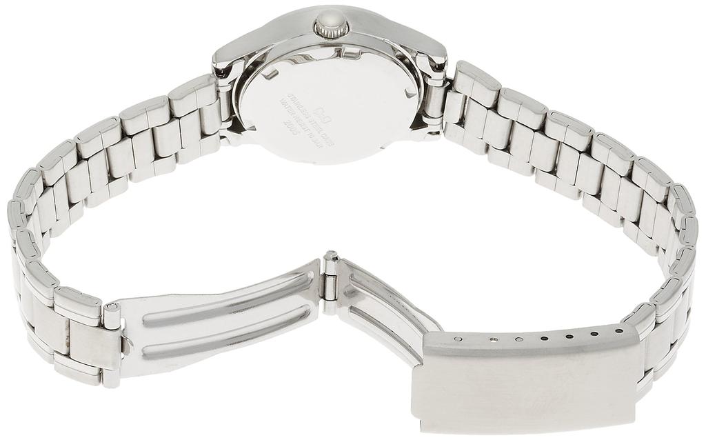 Citizen Analog Stainless Steel Water Date and Day Metal White Q&Q Women's Watch, Model, Resistant, Display, Band, Dial, Silver, W473-201