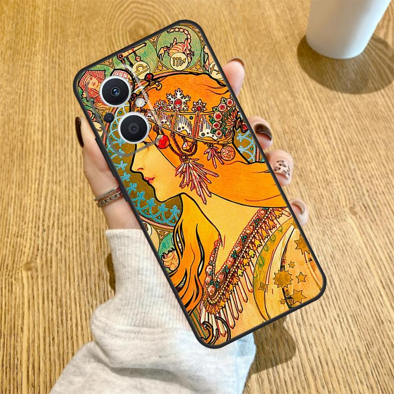 Vintage Alphonse Mucha Art Funda For OPPO Reno 7 8 Lite 14 F 13F 12F 11F 13 12 11 10 Pro OPPO Find X9 X8 X6 X5 Pro Case