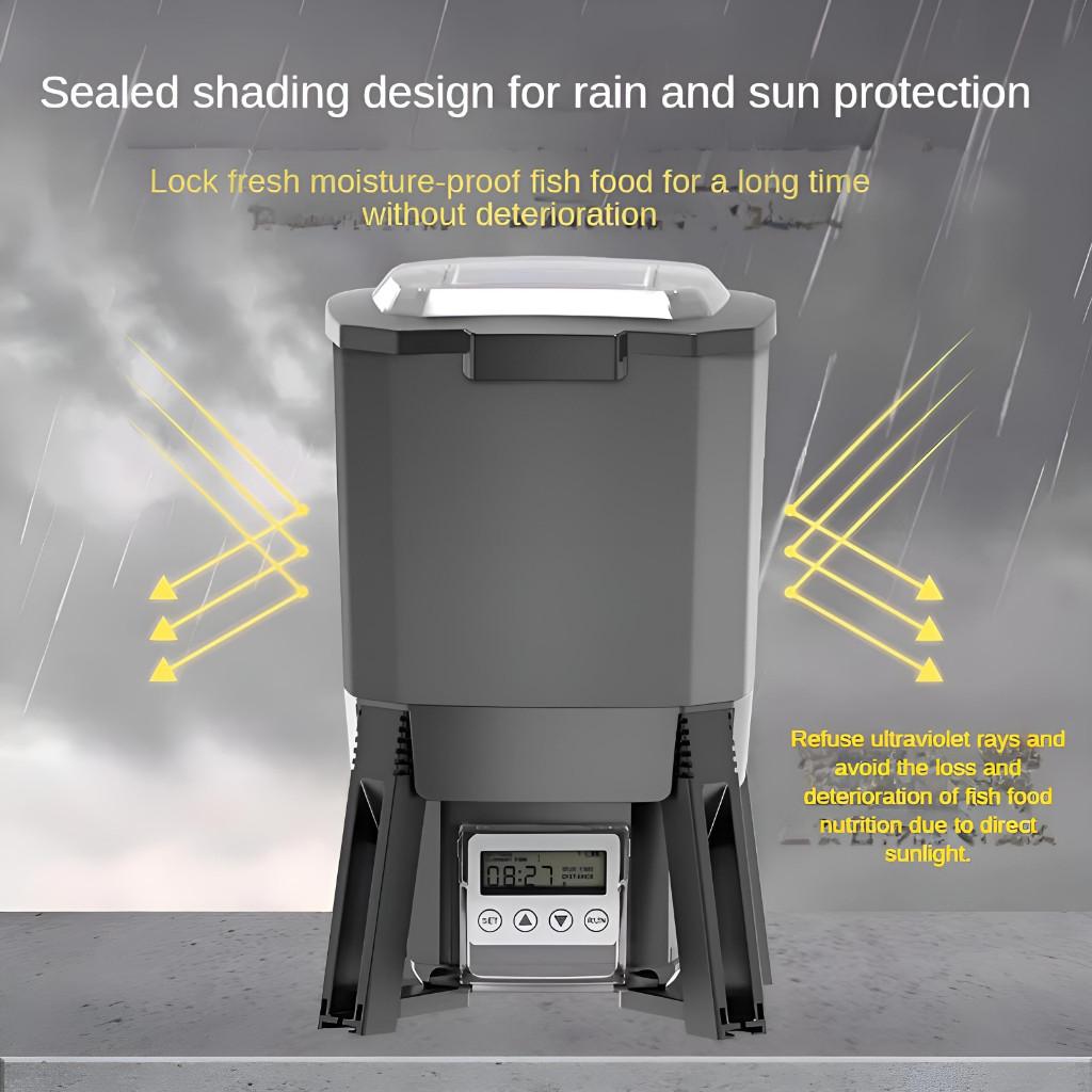 6L/12L Adjustable Timer Food Dispenser Pond Aquarium Outdoor Intelligent Feeding Machine Solar Energy Automatic Fish Feeder