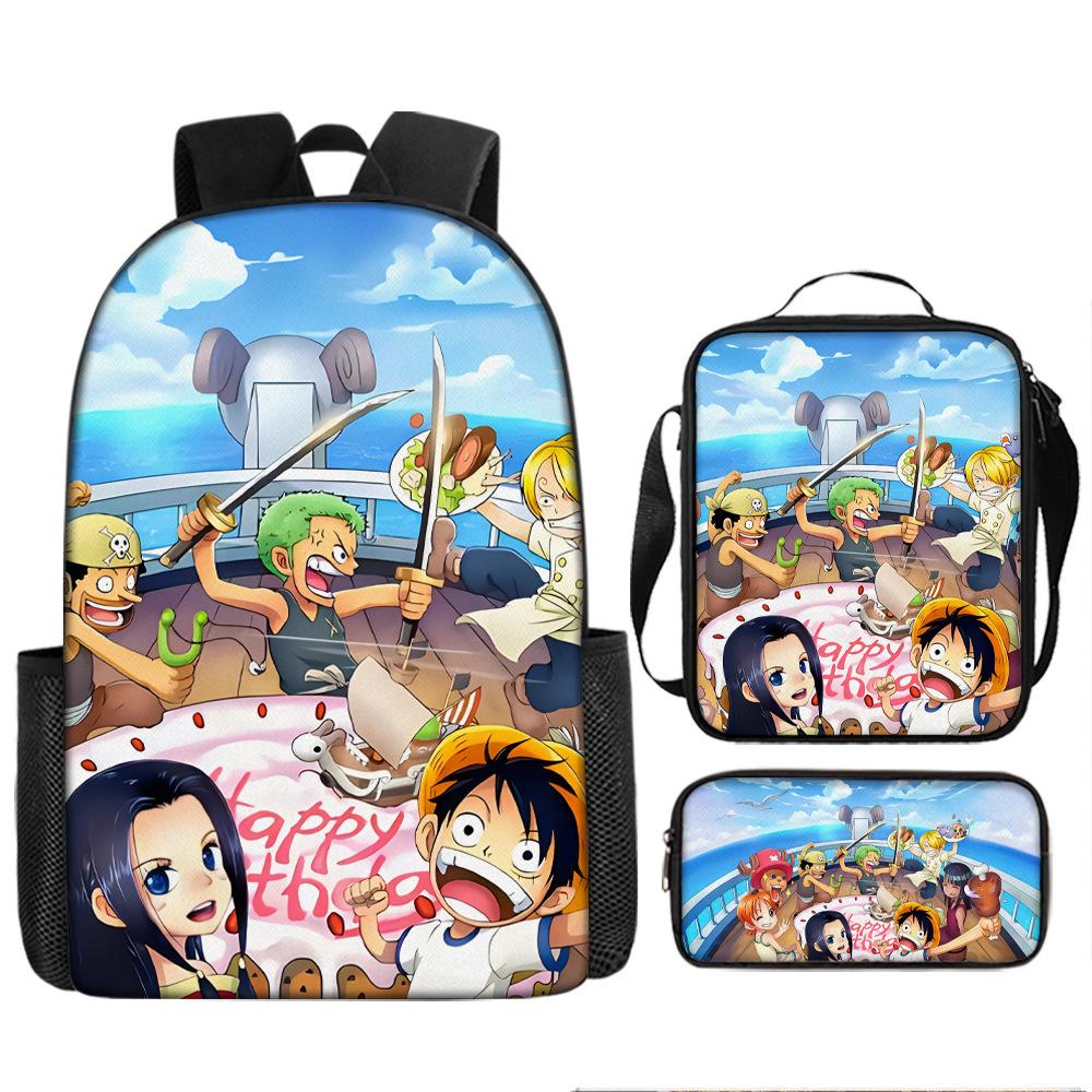 ONE PIECE Schoolbag Luffy Large-capacity Junior High School Students, Primary School Students, Grades 3 To 6, Junior High School Boys Backpack Set