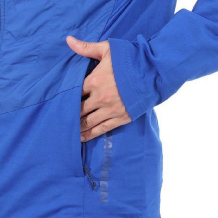 Salomon Outline Solid Color Zip Long Sleeve Jacket Men Jacket Blue LC2151800