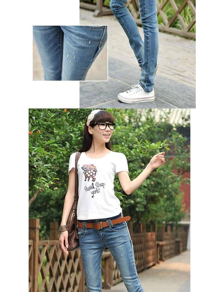 2025 Frühling & Herbst Niedrige Taille Schlankmachende Koreanischer Stil Bleistiftjeans für Damen