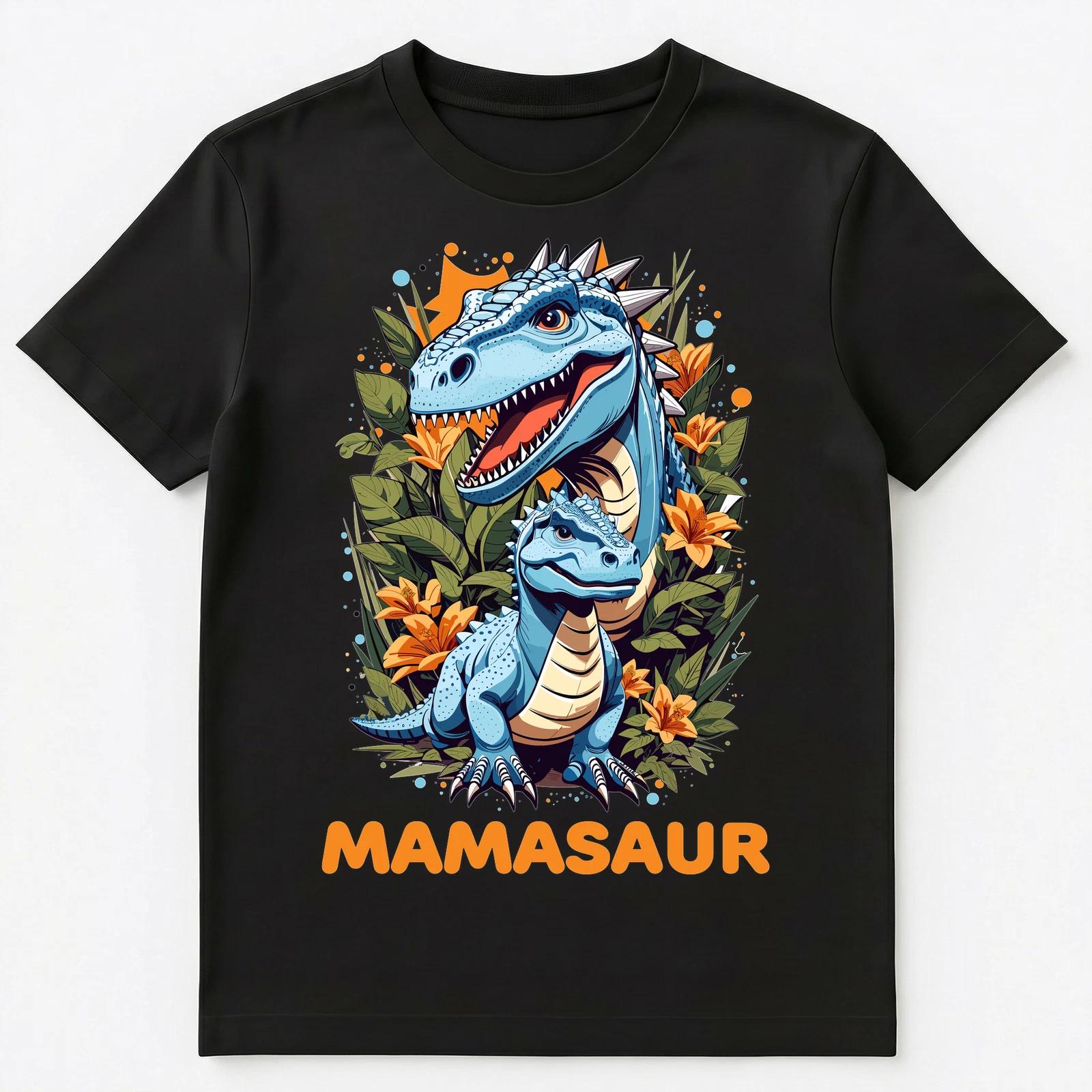 Mamasaur Cute Mother Dinosaur With A Baby Graphic Unisex T-Shirt 2XL