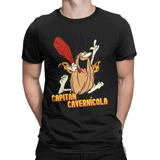 Funny Captain Caveman Cavey 1980s Cartoon Print Tops Men Clothing Ropa Hombre Camisetas Hanna Barbera Graphic TShirt Oversized