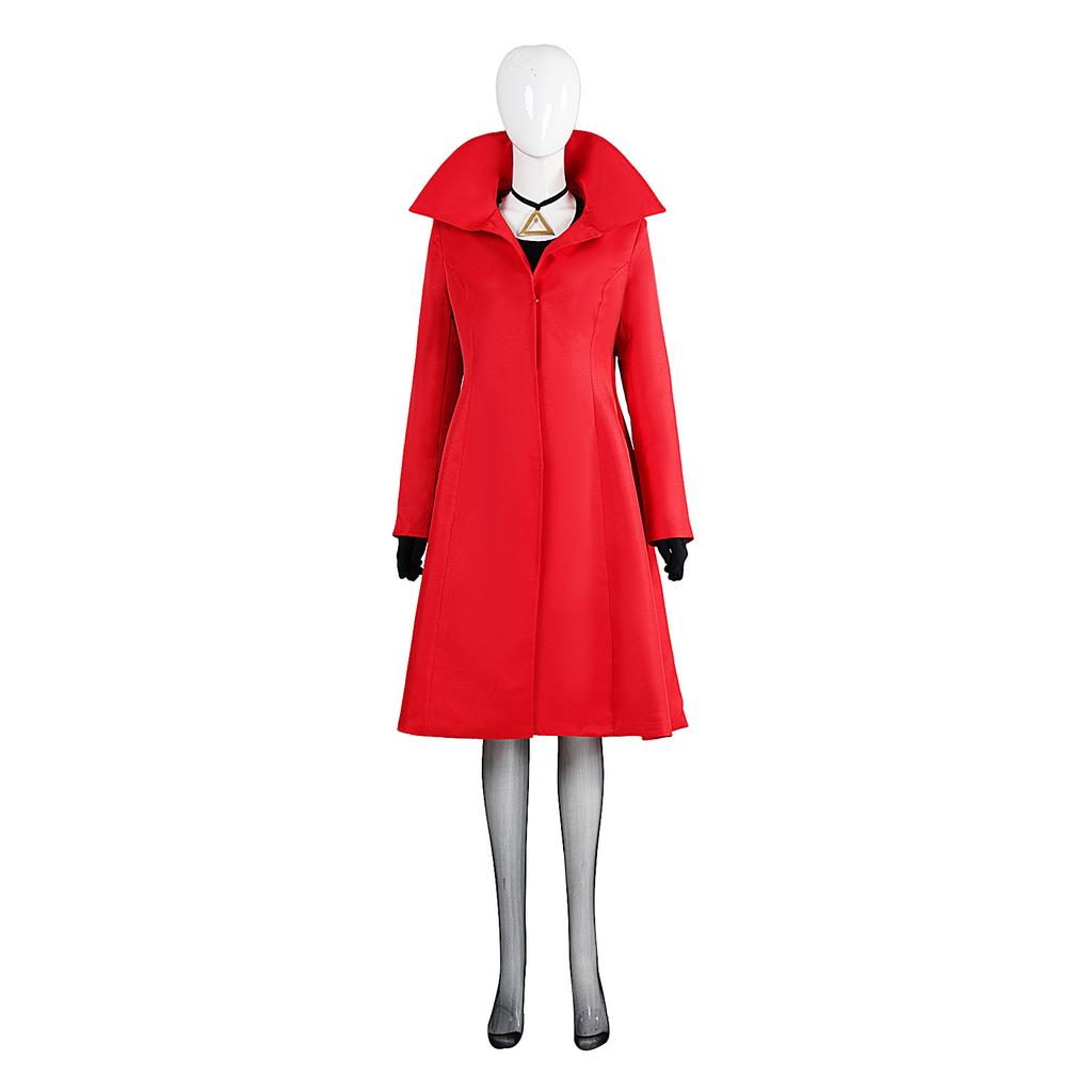 Christmas Coat Where On Earth Is Carmen Sandiego? Red Trench Coat Cosplay Costume, Cross-border Halloween Party Cosplay Outfit