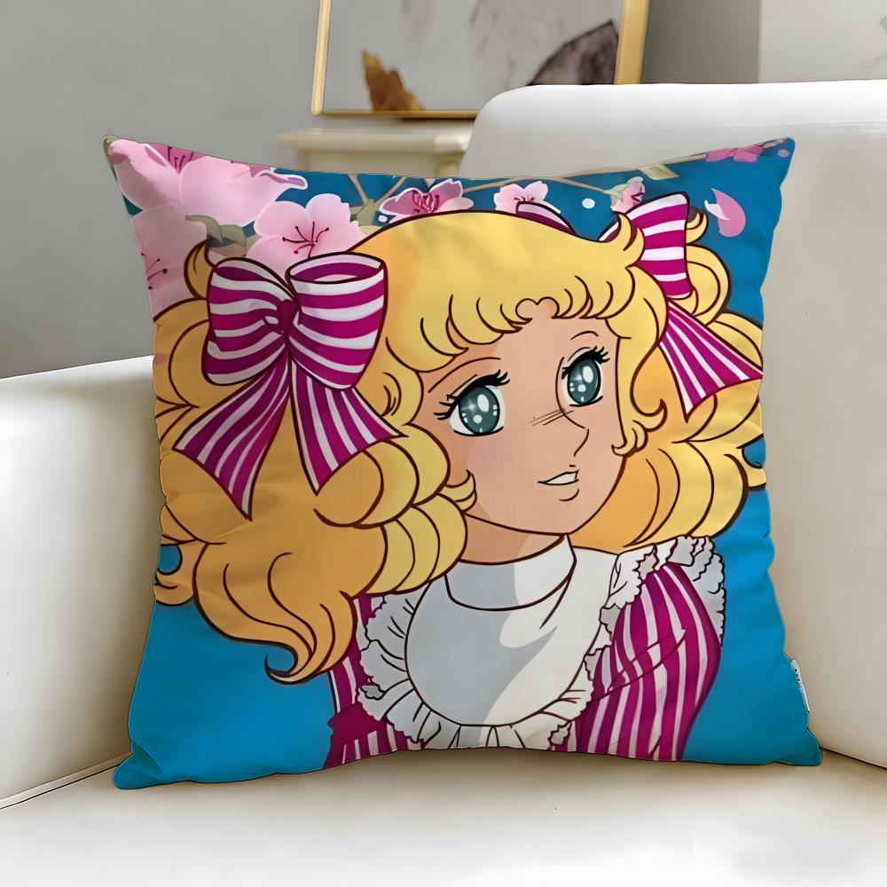 classic anime Candy Candy Cushion Cover Soft & Easy-Wash Pillow Case – Versatile for Couch, Bed, Travel and Office