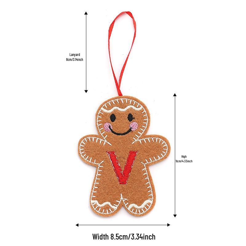 Christmas Gingerbread Man Ornaments: Festive Alphabet Hanging Decorations