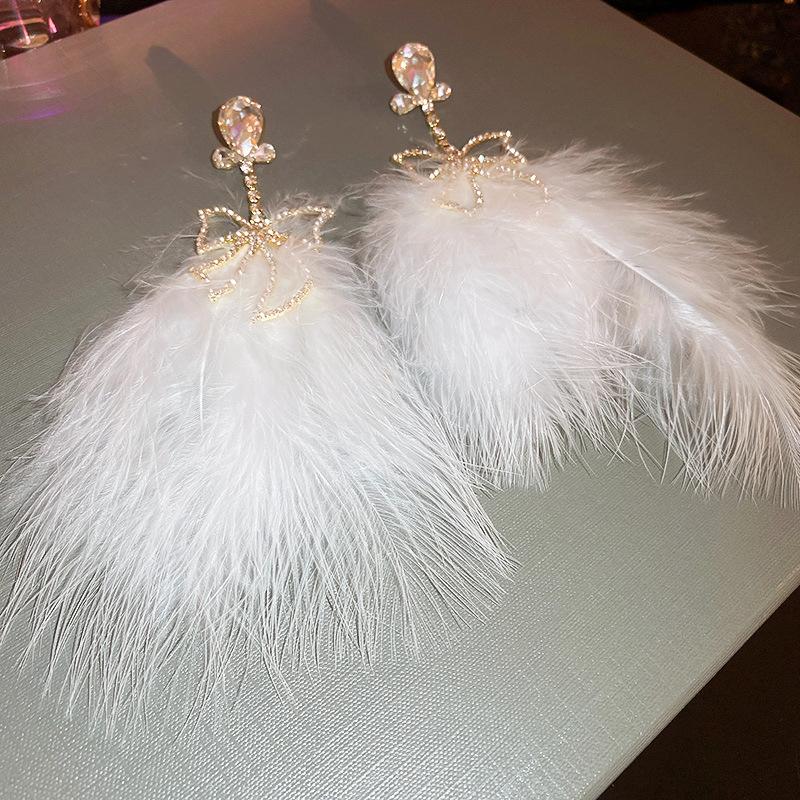 Ethnic style flower fringed earrings niche and versatile Chinese style earrings temperament light luxury high-end earrings women
