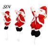 Father Christmas Fabric Pendant Santa Claus Climbing Decoration, Tree Hanging Ornament Holiday Party Accents with Rope for Party, Indoor Home