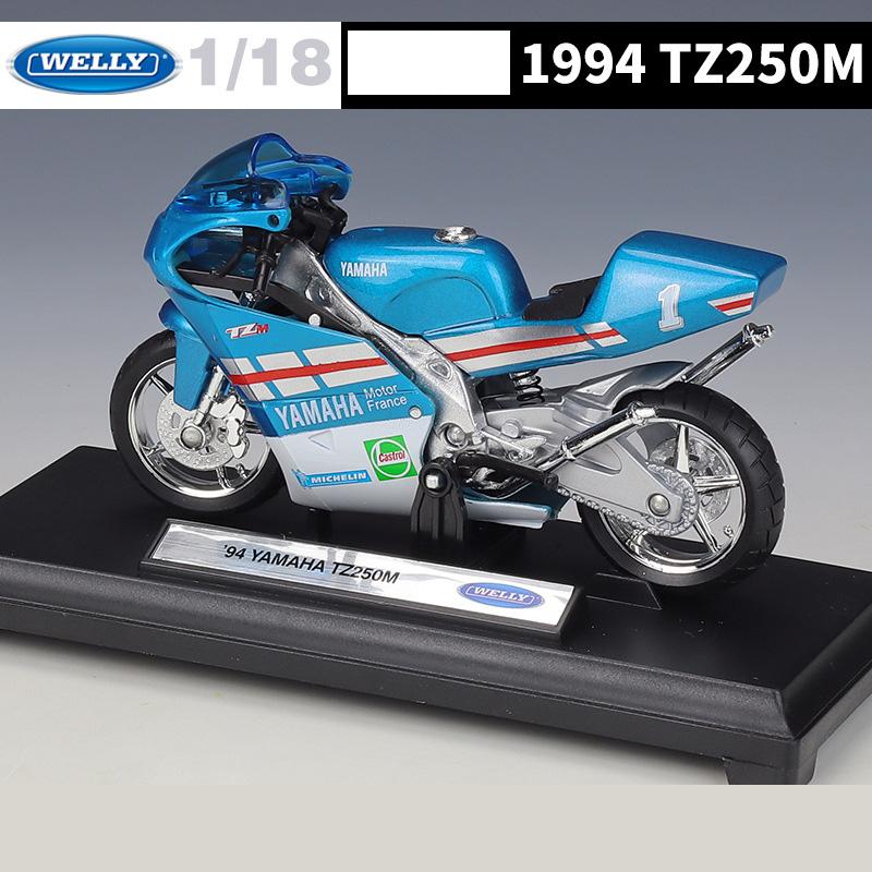 Welly 1/18 1994 Yamaha TZ250M Alloy Off Road Motorcycle Model Diecast Metal Static Collection Children Toy Car Wehicles Gifts
