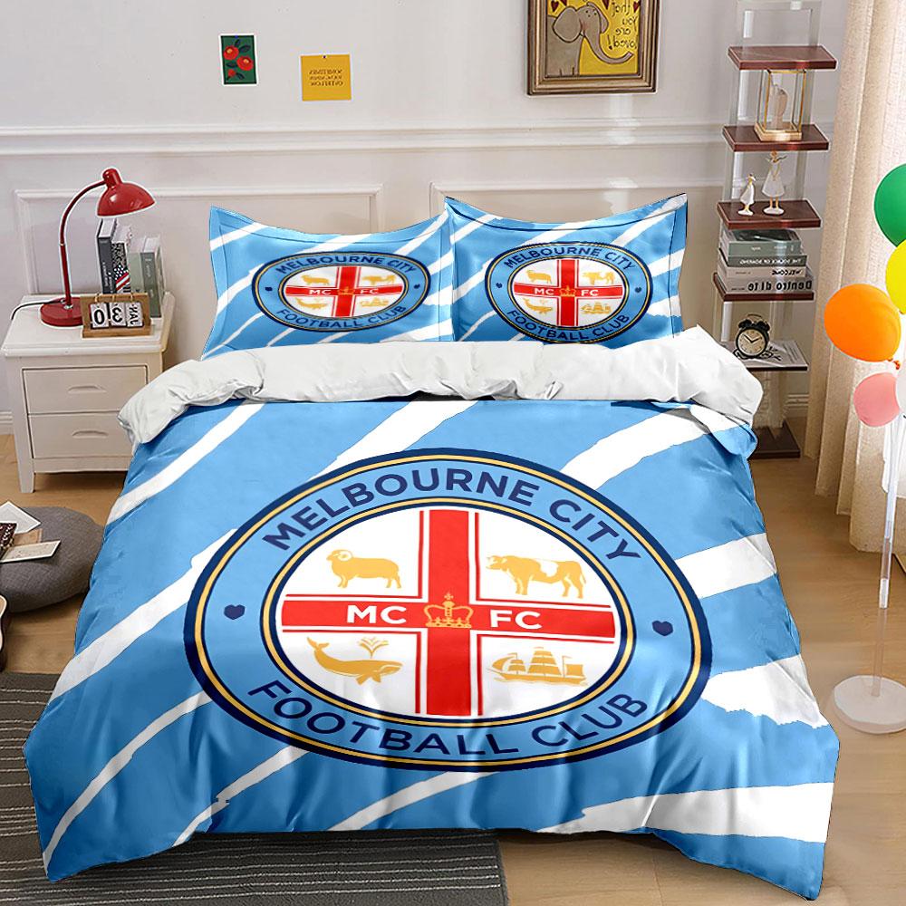 Melbourne City FC Bedding Set Bedding Duvet Cover Set Duvet Cover Pillowcases (1 * Duvet Cover 2 * Pillowcases, without duvet insert)