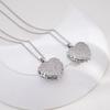 Creative Zircon Heart Can Open Photo Frame Pendant Necklaces for Women Romantic Stainless Steel Chain Jewelry Accessories Gifts