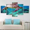 5 Pieces Sea Turtle Wall Art Paintings Modular Canvas HD Prints Underwater Landscape Pictures Posters Home Decor No Framed