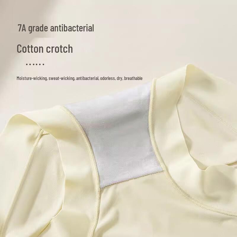 LANGSHA Women's High-Waist Seamless Ice Silk Briefs (3-Pack)