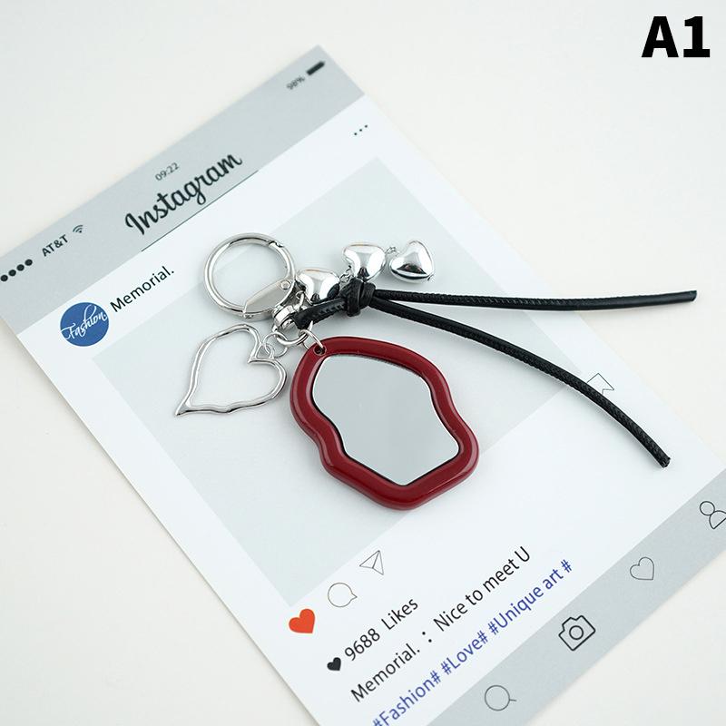 Modny wisior lustrzany pleciony sznurkowy brelok Y2K Kreatywny brelok Modny przypinka Metalowy uchwyt na klucze Zawieszki do torebki Klucze Akcesoria