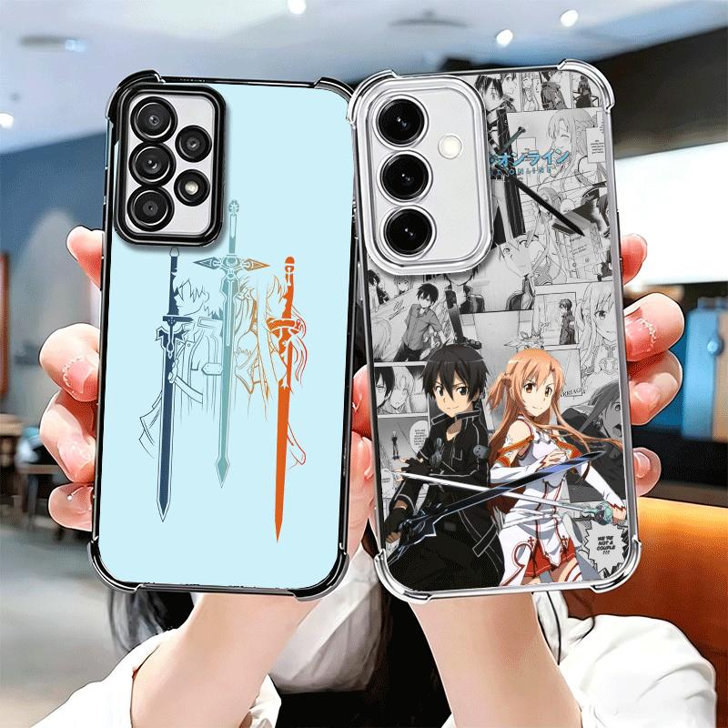 Sword Art Online Anime Plating Phone Case For Samsung A17 A07 A37 A57 A16 A56 A15 A55 A14 A54 A13 A53 A26 A36 A25 A35 A24 A34 A2