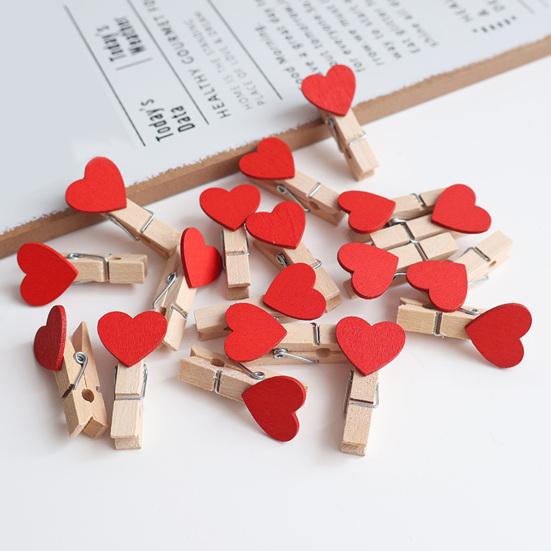 10/20Pcs Wooden Clothespin with Rope Home Classroom Photo Picture Hanging Love Heart Clip Heavy Duty Sock Towel Sheet Laundry Clothing Peg