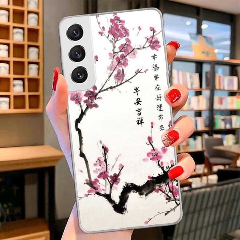 Cherry Blossom Tree Cover Phone Case For Samsung Galaxy S26 S25 Edge S24 Ultra S23 S22 Plus S21 S20 FE Soft Fundas Shell Galaxy