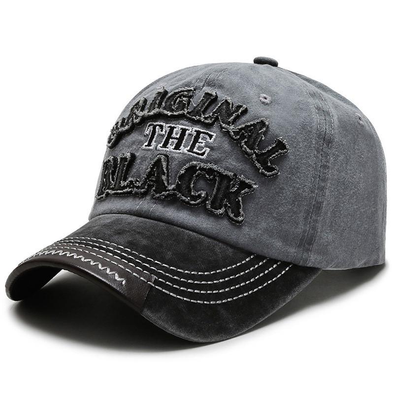 

Vintage Denim Baseball Cap With Embroidered Letters For Streetwear And Casual Wear Gray