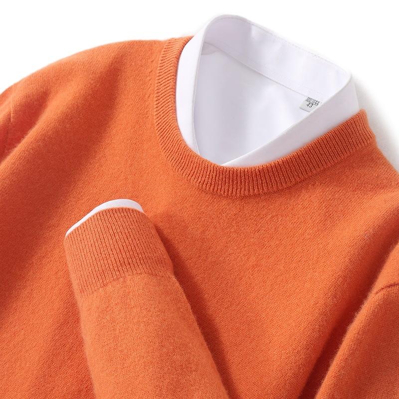 Cashmere Sweater Men'S 100 Pure Wool Knitted Sweater Round Neck Autumn And Winter Cashmere Sweater Line